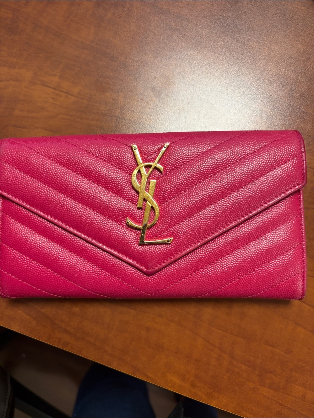 YSL hot pink wallet